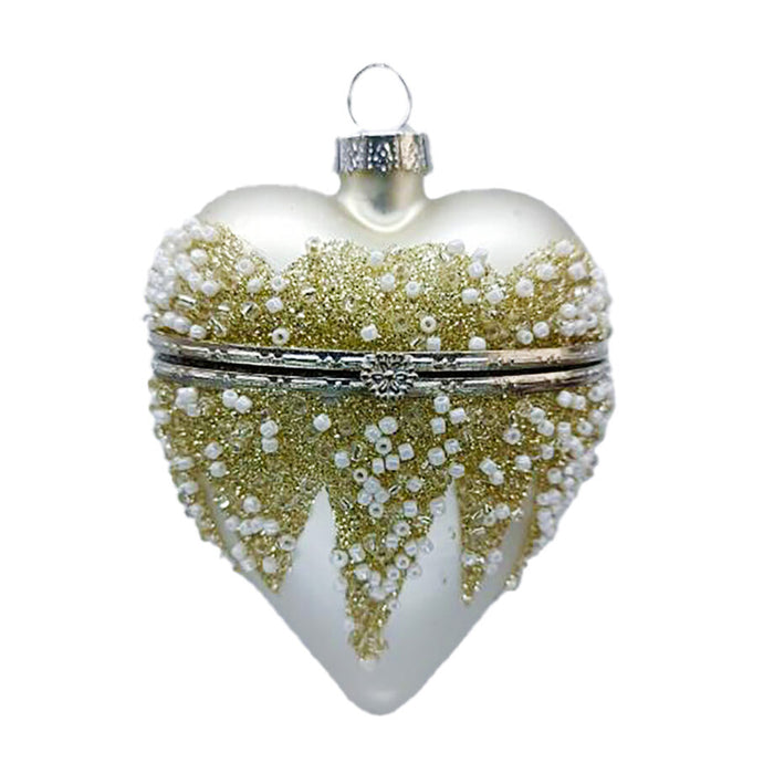 Glass Heart Box Ornament