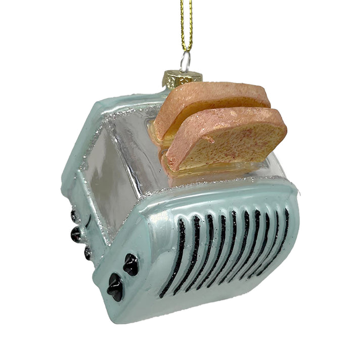 Glass Bread Toaster Ornament