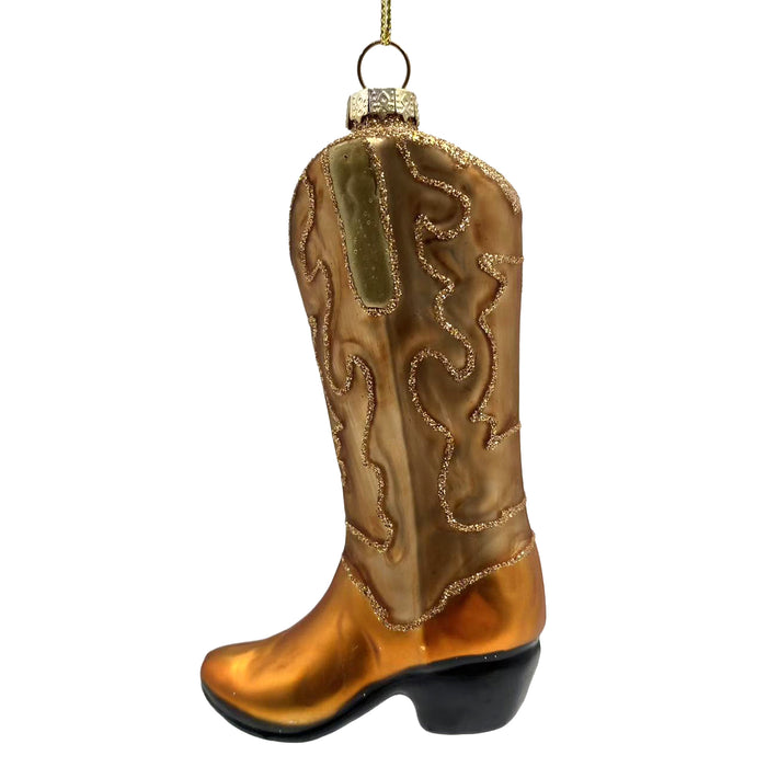 Glass Ornament Cowboy Boot