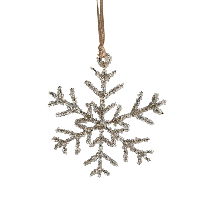 Hanging Snowflake with Iced Beads
