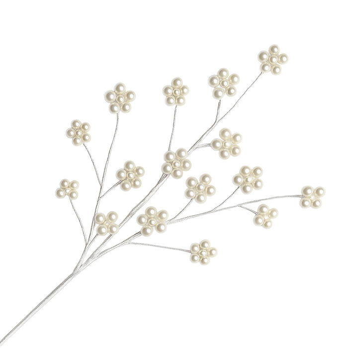 Spray Pearl Flower with White Beads 26"