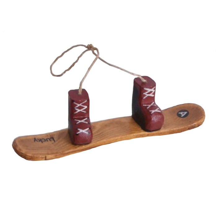 Wooden Snowboard Ornament