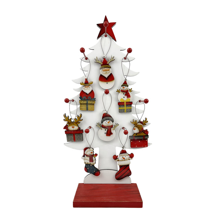 Wooden Festive Ornament 3.7"