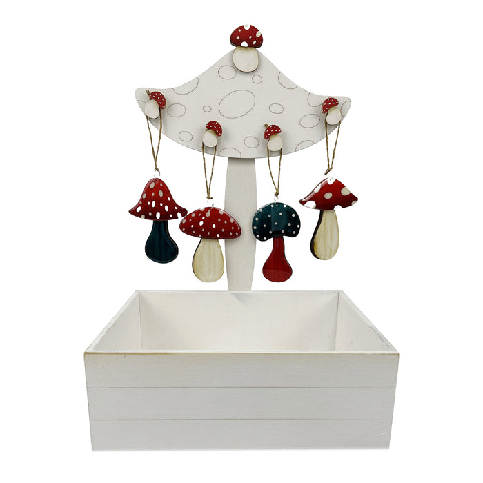 Wooden Mushroom Ornament