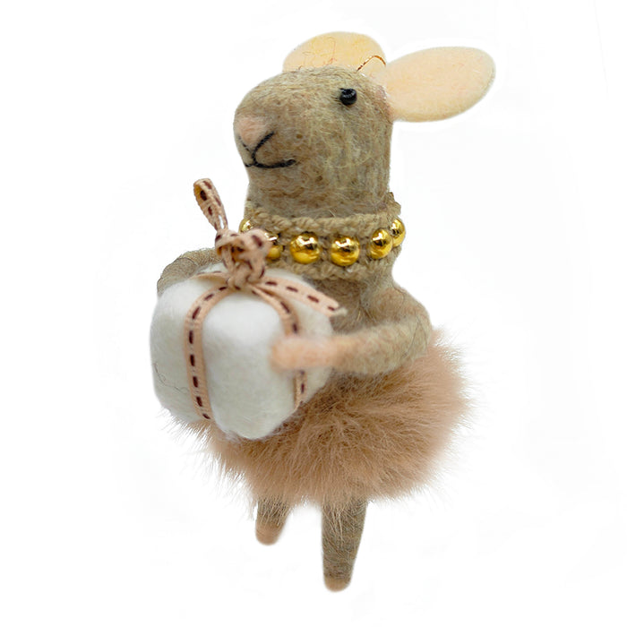 Wool Mouse Gift Box Ornament