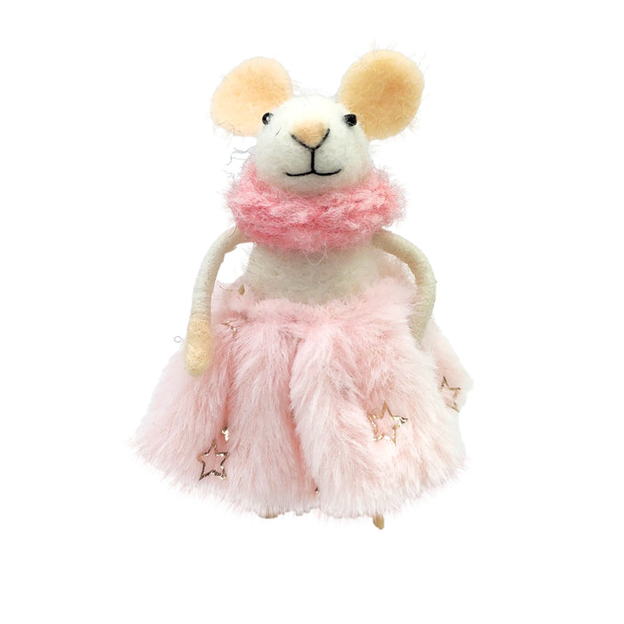 Wool Mouse Pink Fur Skirt Ornament