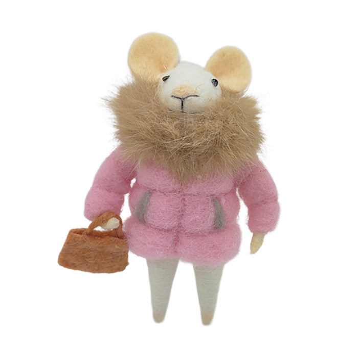 Wool Mouse Pink Jacket with Purse