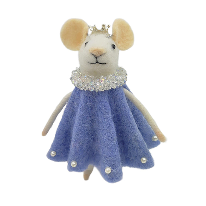 Wool Mouse Blue Dress with a Crown