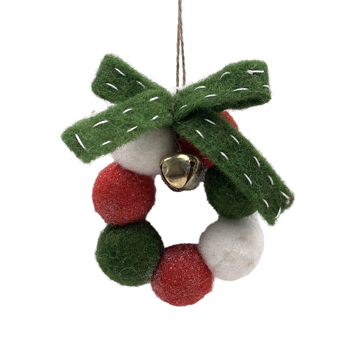Ornament Felt Wreath 4"