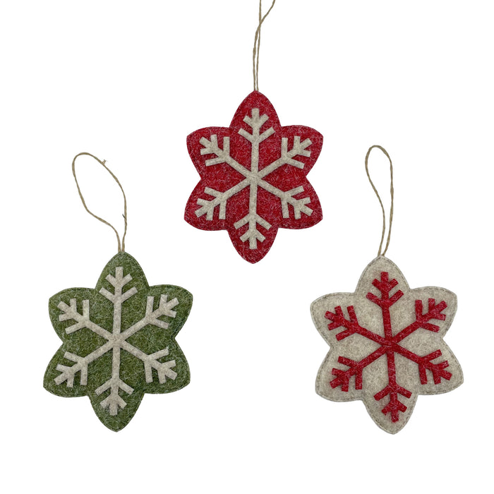 Ornament Felt Snowflakes 5"