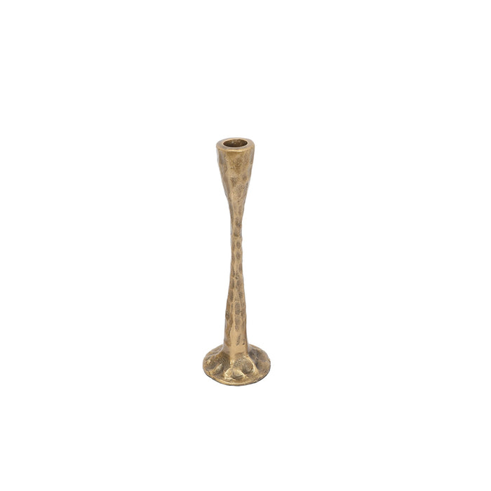 Antique Bronze Hammered Candle Holder