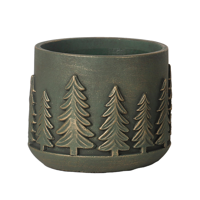 Embossed Pine Tree Planter