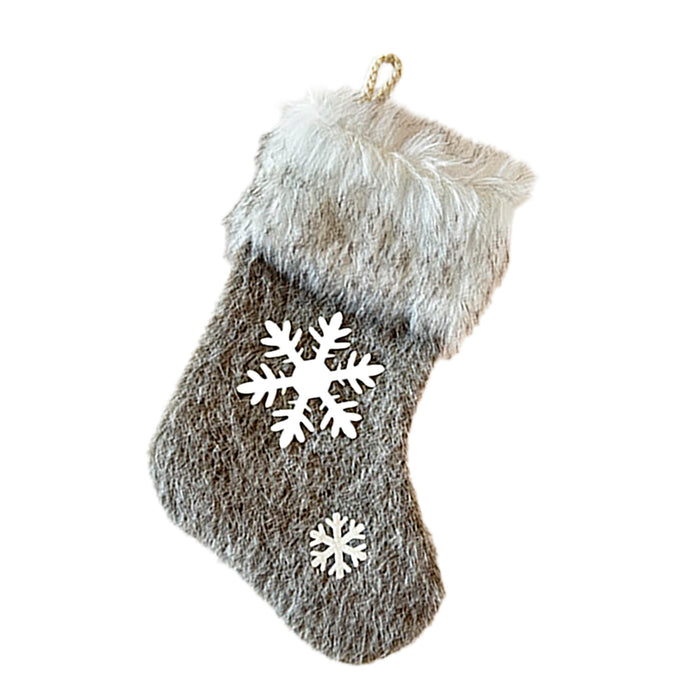 Faux Fur Snowflake Stocking