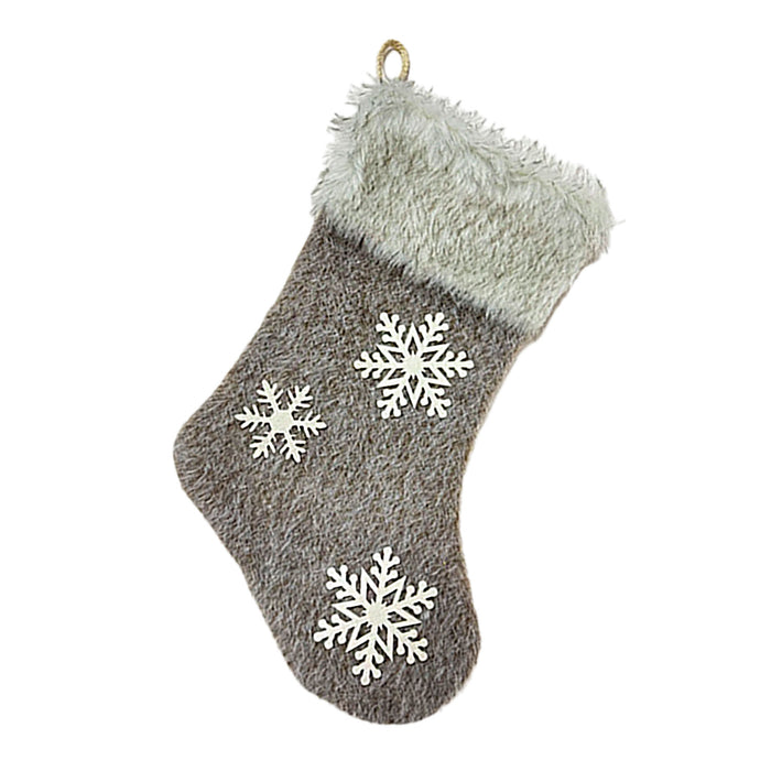 Faux Fur Snowflake Stocking