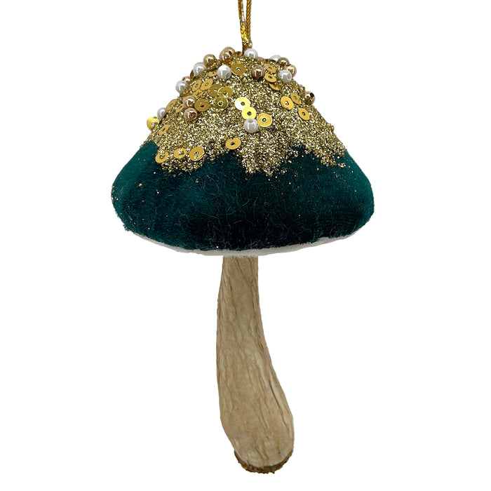 Velvet Mushroom Ornament