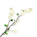 Artificial white cherry blossom branch on a white background