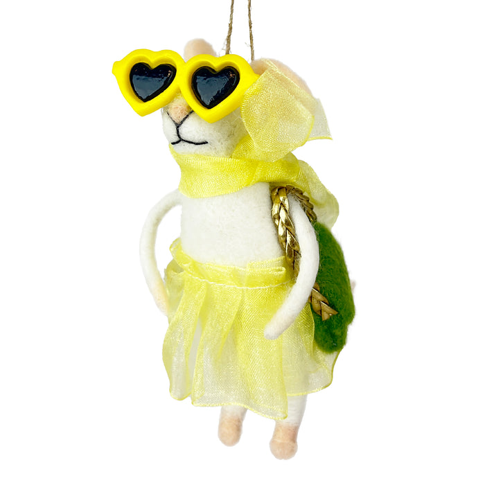 Felt Mouse Ornament Yellow Tutu