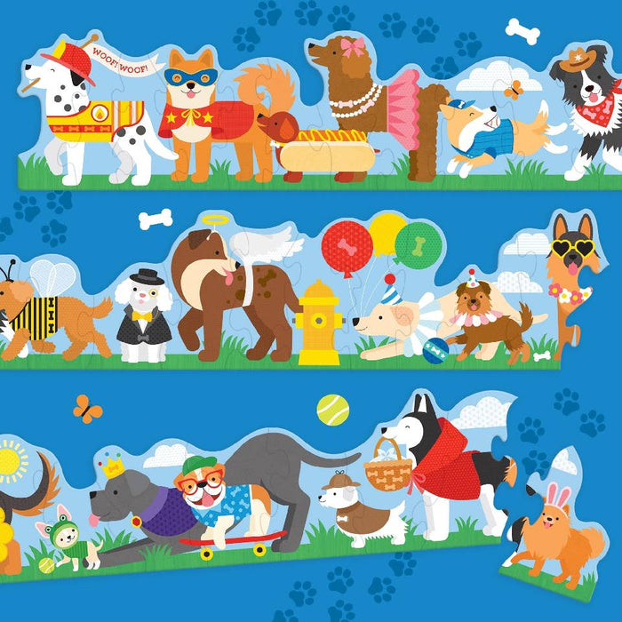 Dog Parade Shaped Floor Puzzle
