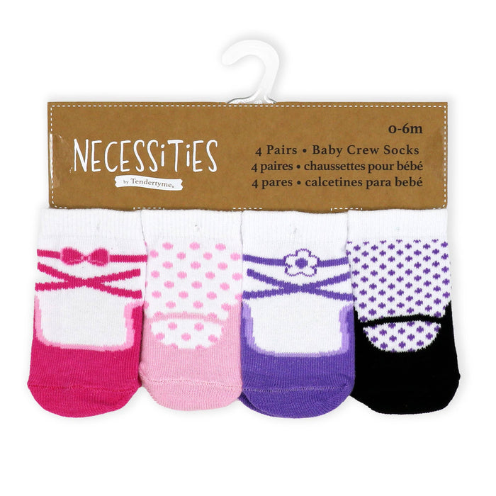 4 Pack Socks: Sneaker/Shoe: Pink/Purple