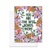 Greeting card with floral design and text 'You are the best bonus mom!' on a white background
