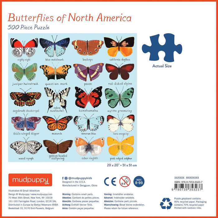 Butterflies of North America 500 Pc Puzzle