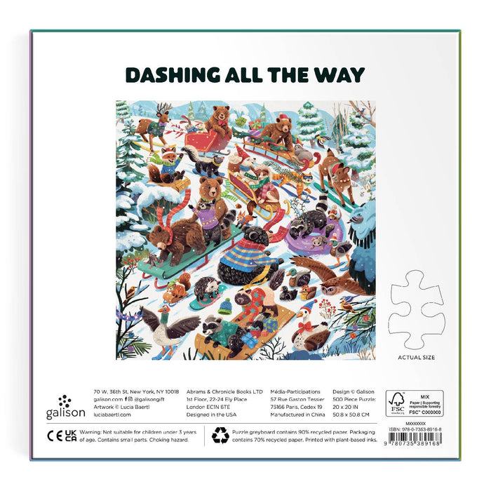 Dashing All The Way 500 Piece Puzzle