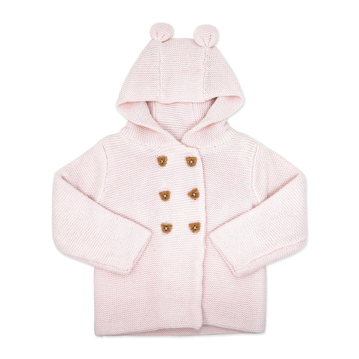 2pc Knitted Set Hooded Jacket And Trouser Pink