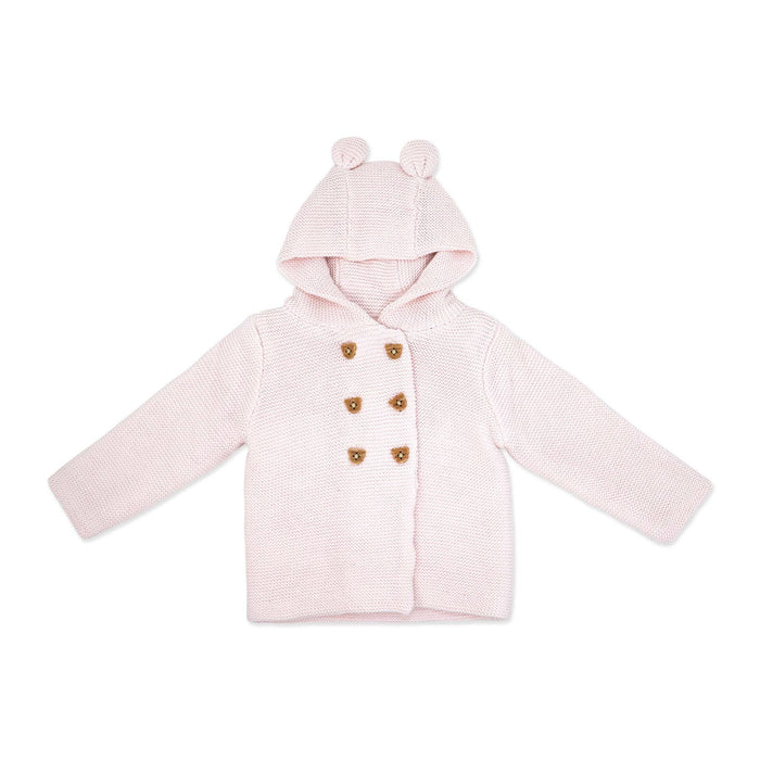 2pc Knitted Set Hooded Jacket And Trouser Pink