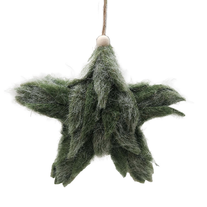 Hanging Green Felt Star Ornament