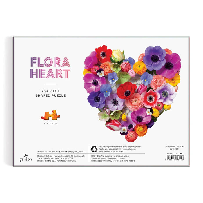 Flora Heart 750pc Shaped Puzzle