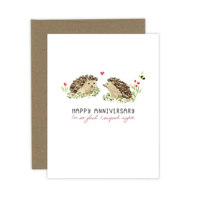 Happy Anniversary Hedgehog Card