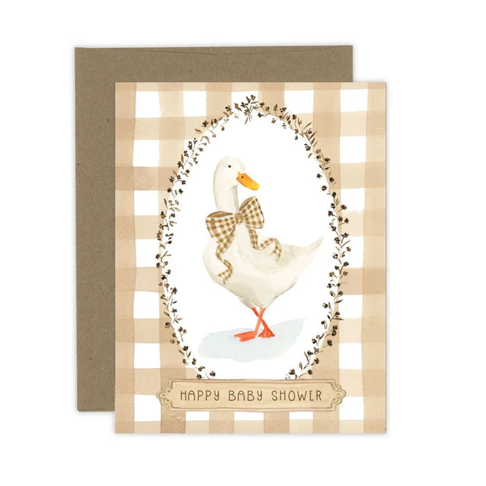 Plaid Duck Baby Shower Card
