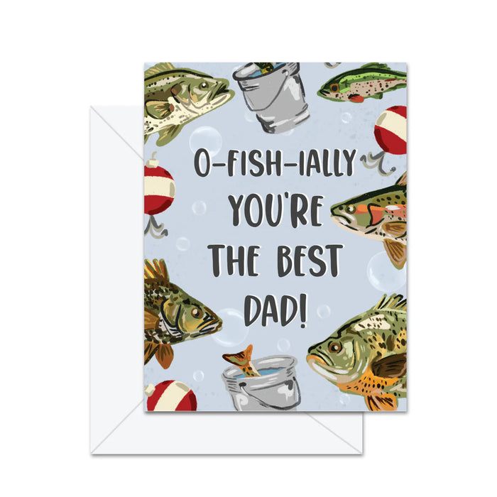 best dad greeting card with fish and water