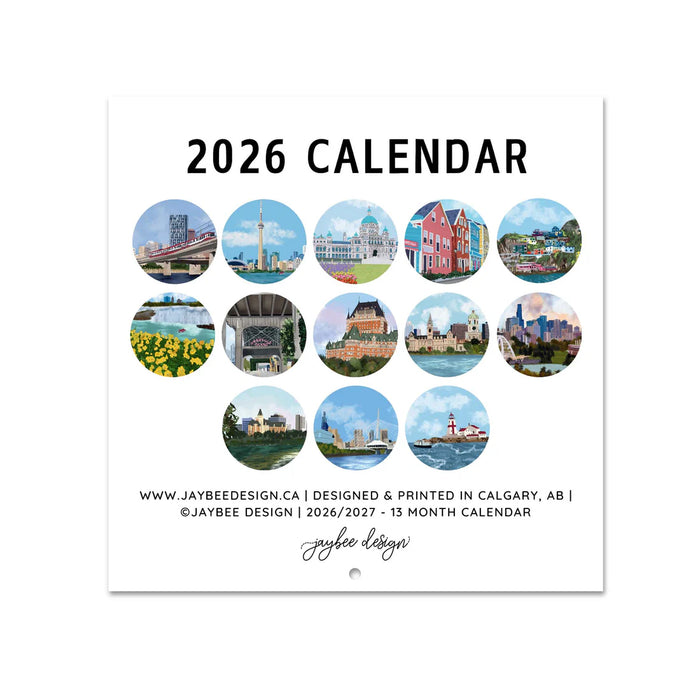 Places of Canada 2026 Wall Calendar