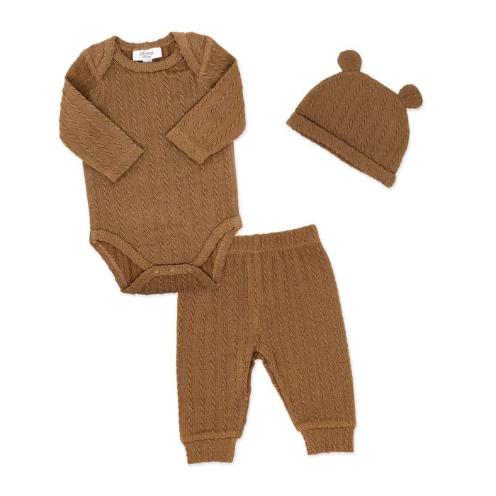 3pc Faux Sweater Jacquard Ribbed Set