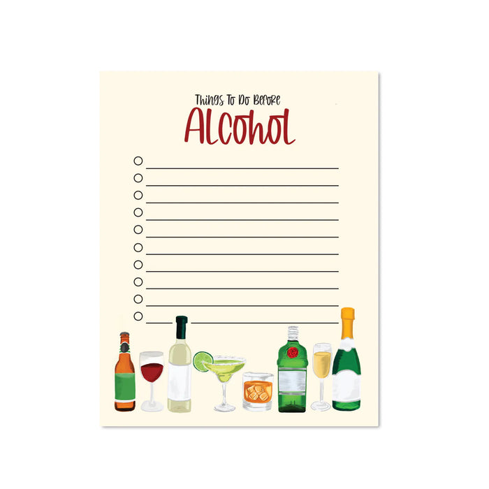 To Do Before Alcohol Notepad