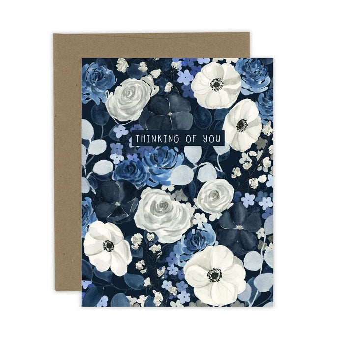 Thinking of You Navy Floral Card
