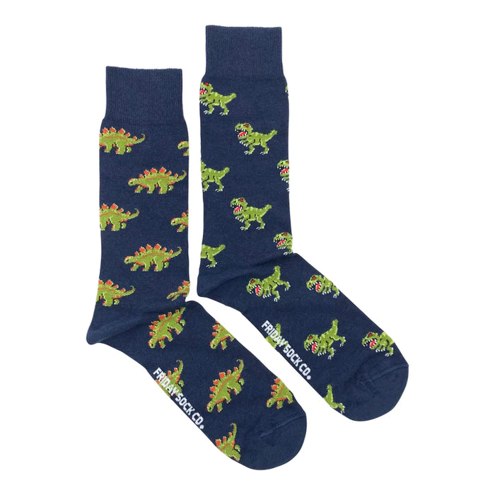 Men's Socks Green Dinosaurs