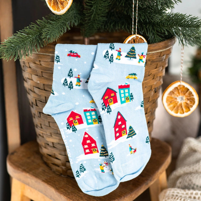 Women's Socks Ugly Christmas Village