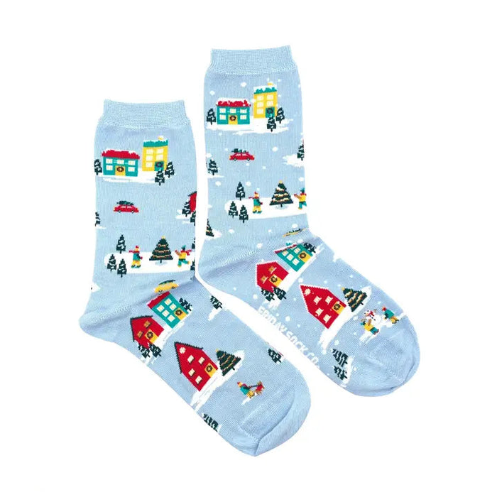 Women's Socks Ugly Christmas Village