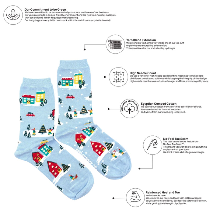 Women's Socks Ugly Christmas Village