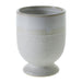 Ceramic two toned cream and white speckled pedestal base