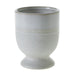 Ceramic two toned cream and white speckled pedestal base