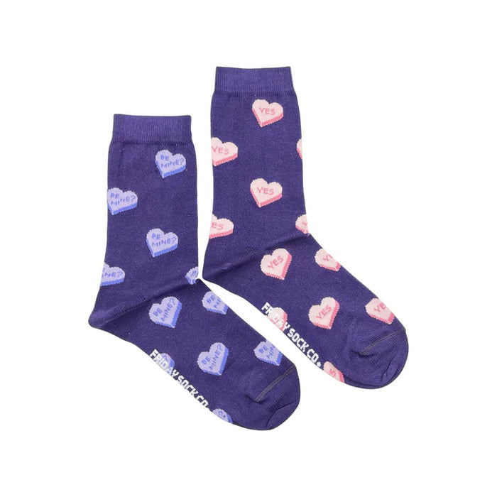 Women's Socks Purple Candy Hearts