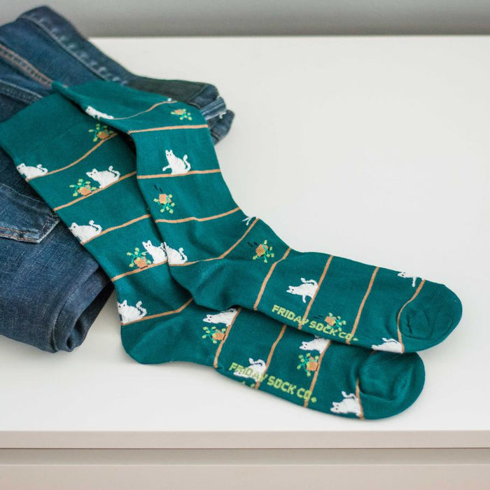 Men's Socks Cat & Plant