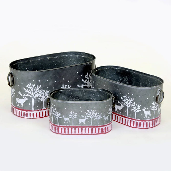 Christmas Pattern Metal Containers