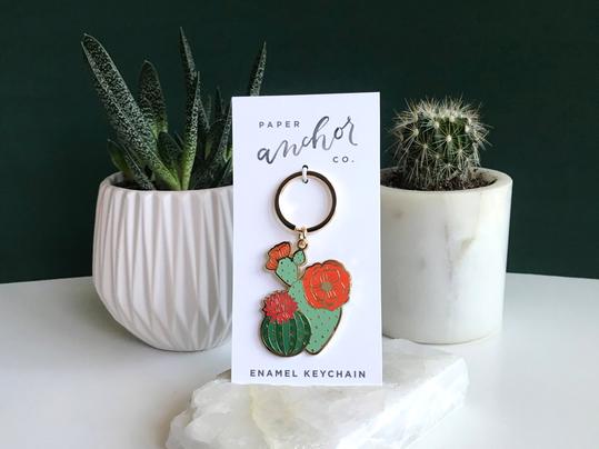 Keychain Blooming Cacti
