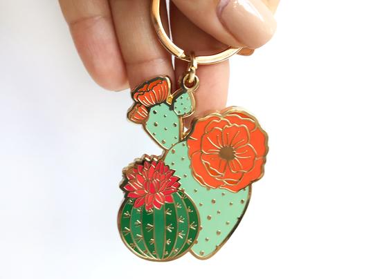 Keychain Blooming Cacti