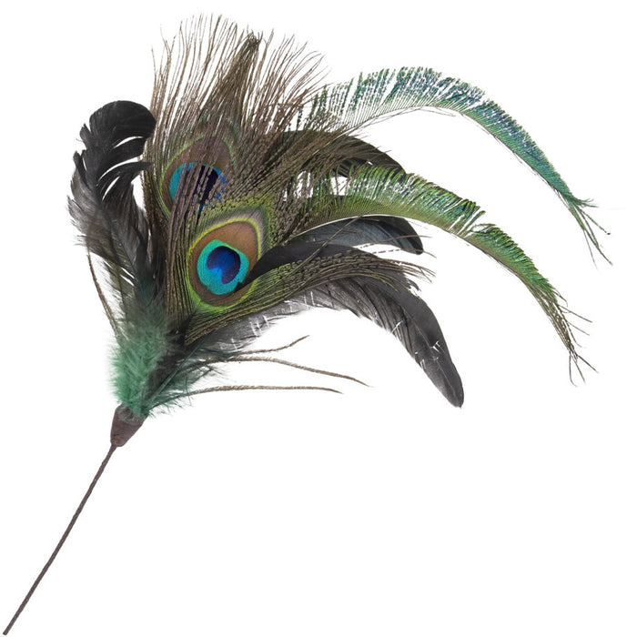 Spray Peacock Feather 16"