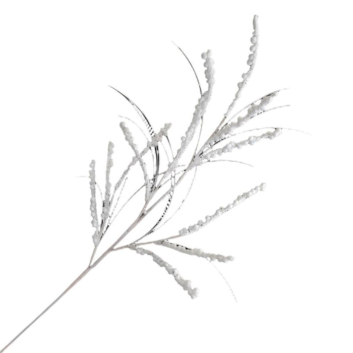 Spray Branch White Glitter 33"